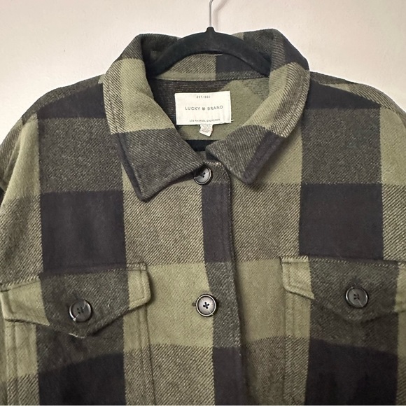 Lucky Brand Green and Black Plaid Utility Jacket - Picture 3 of 9